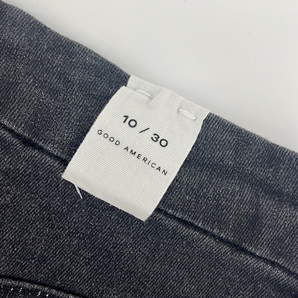 NEW GOOD AMERICAN Good Legs Straight Jeans Black184 Style GS419TFT 10/30 - Picture 11 of 14